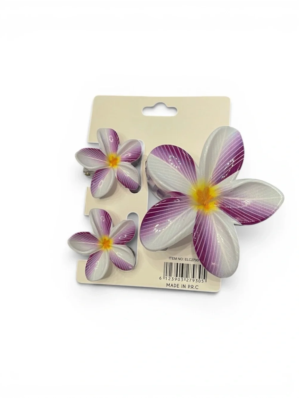 HIBISCUS 3 PIECE CLAW HAIR CLIP SET